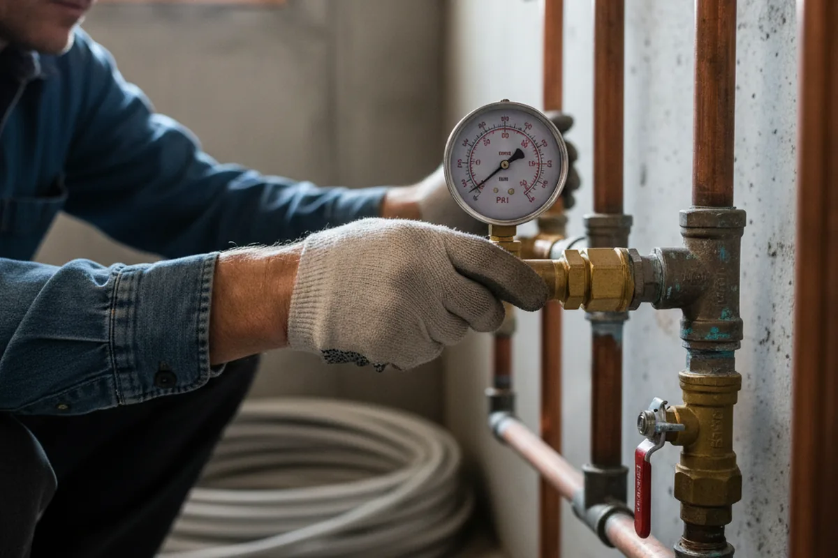 Pressure testing a repaired line during Water Line Repair in San Pablo